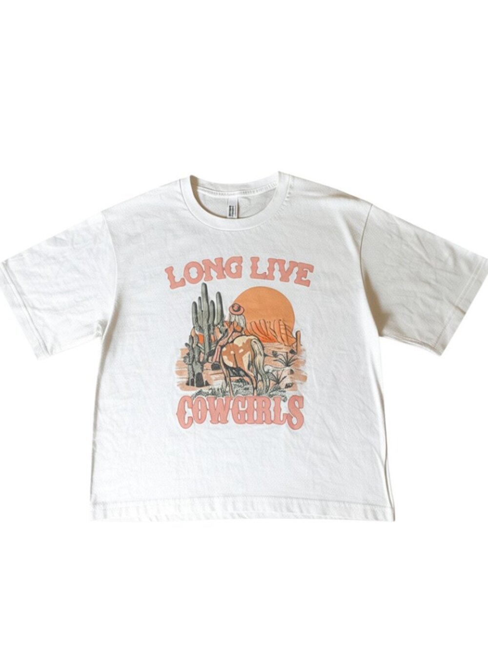 American Apparel Long Live Cowgirls Graphic T-Shirt Cotton Size Medium